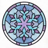 'Tis the Season Stained Glass Circle - Snowflake