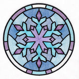 'Tis the Season Stained Glass Circle - Snowflake