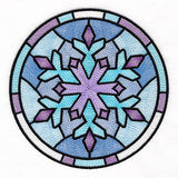 'Tis the Season Stained Glass Circle - Snowflake