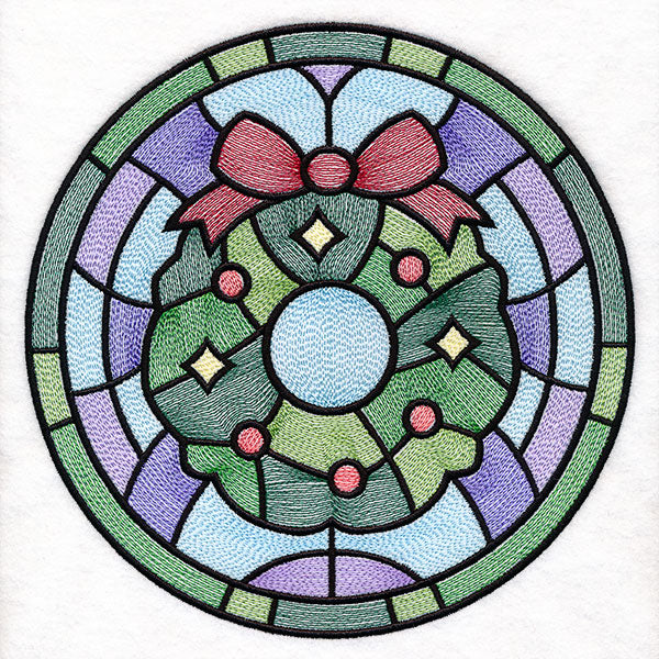 'Tis the Season Stained Glass Circle - Christmas Wreath