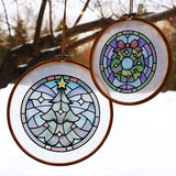 'Tis the Season Stained Glass Circle - Christmas Wreath