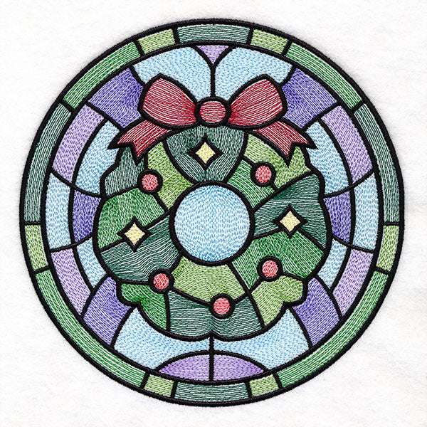 'Tis the Season Stained Glass Circle - Christmas Wreath