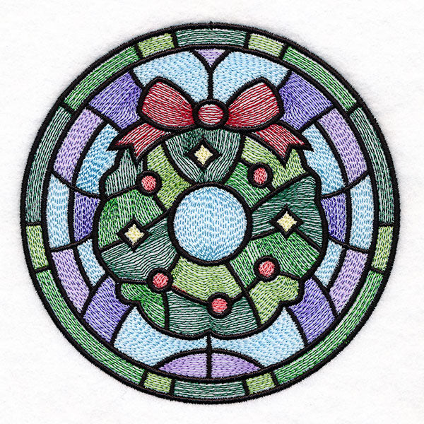 'Tis the Season Stained Glass Circle - Christmas Wreath
