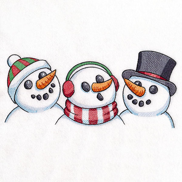 Christmas Snowman Trio Border