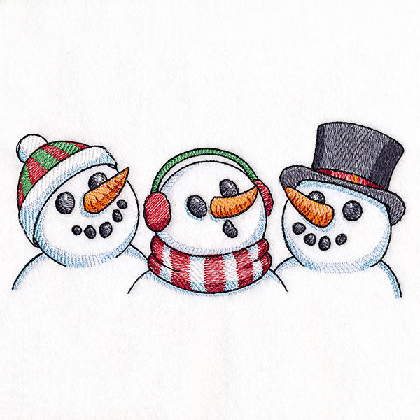 Christmas Snowman Trio Border