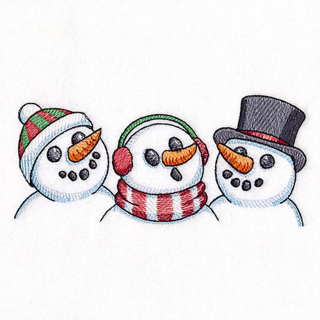 Christmas Snowman Trio Border
