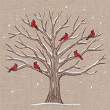 Cardinals and Branches Winter Tree