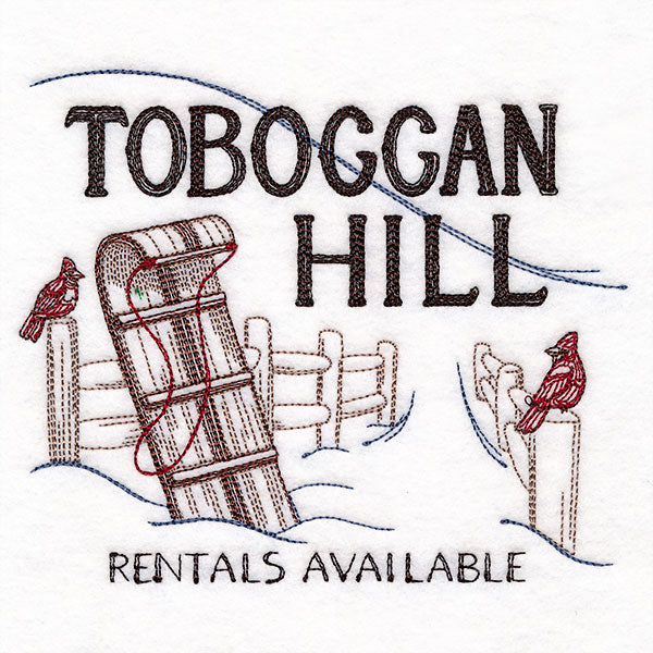 Winter Fun Market Sign - Toboggan Hill