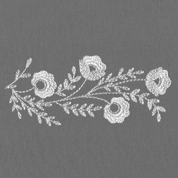 Embellished with Blooms Border (Whitework)