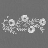 Embellished with Blooms Border (Whitework)