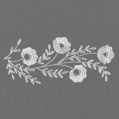 Embellished with Blooms Border (Whitework)