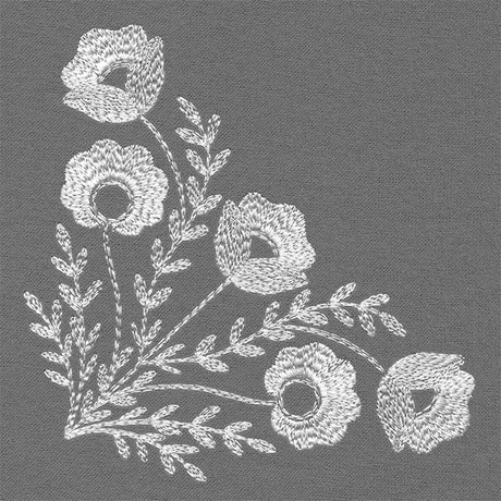 Embellished with Blooms Corner (Whitework)