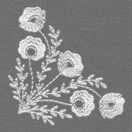 Embellished with Blooms Corner (Whitework)