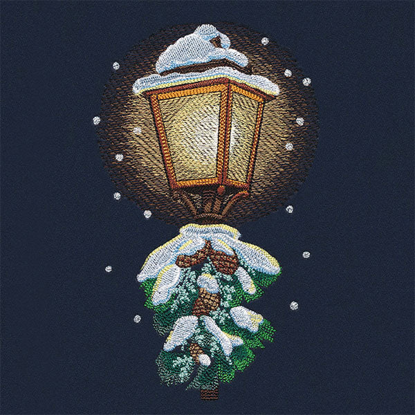 Winter Walk at Midnight Lamppost