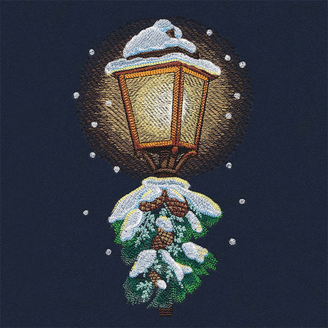 Winter Walk at Midnight Lamppost