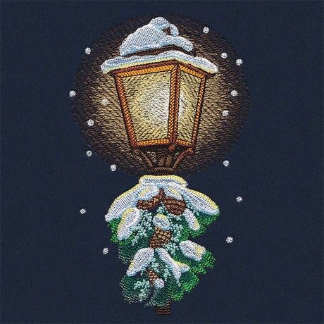 Winter Walk at Midnight Lamppost