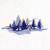 Winter in the Forest Cabin Scene Border