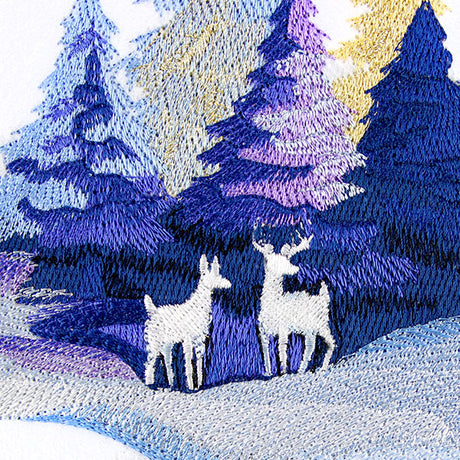 Winter in the Forest Cabin Scene Border