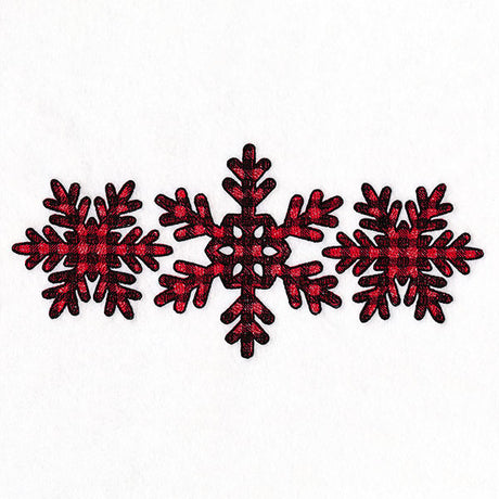 Buffalo Plaid Snowflake Trio