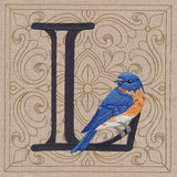 For the Love of Birds Square - Letter L & Bluebird