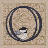 For the Love of Birds Square - Letter O & Chickadee