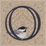 For the Love of Birds Square - Letter O & Chickadee