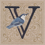 For the Love of Birds Square - Letter V & Nuthatch