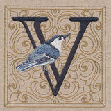 For the Love of Birds Square - Letter V & Nuthatch