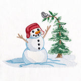 Magical Winter - Snowman in Duck Hat