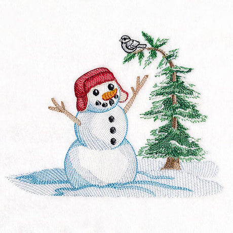 Magical Winter - Snowman in Duck Hat