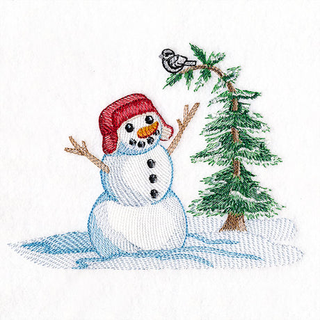 Magical Winter - Snowman in Duck Hat