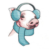 Bundled Up for Winter - Pig
