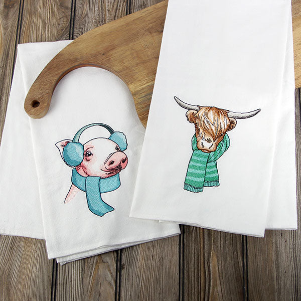 Bundled Up for Winter - Highland Cow