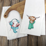 Bundled Up for Winter - Highland Cow