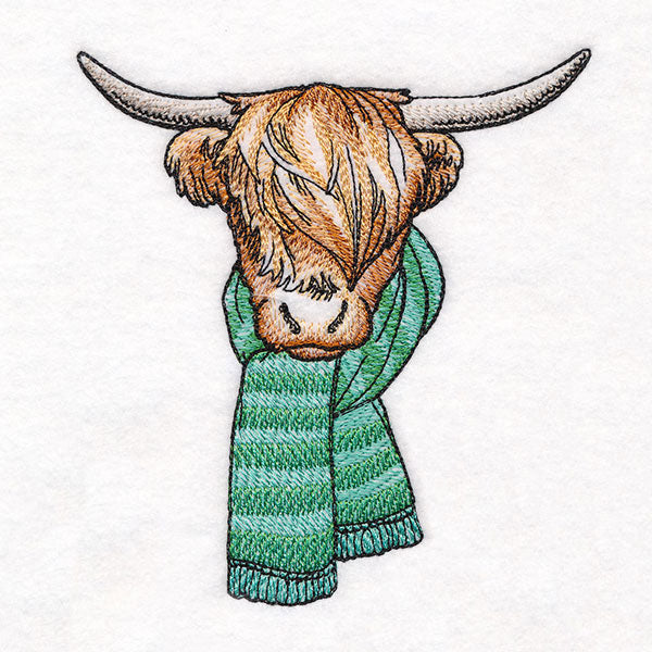 Bundled Up for Winter - Highland Cow