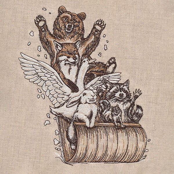 Downhill Toboggan Adventures Woodland Animals