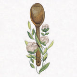 Charming Wooden Spoon & Cotton Feature