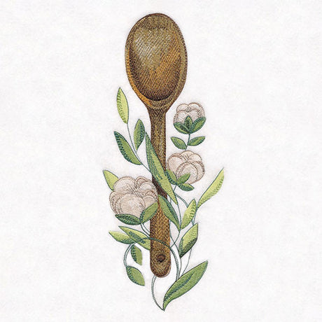 Charming Wooden Spoon & Cotton Feature