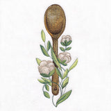 Charming Wooden Spoon & Cotton Feature