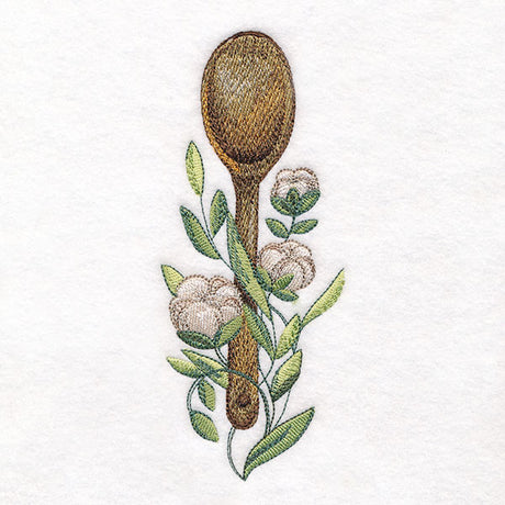 Charming Wooden Spoon & Cotton Feature