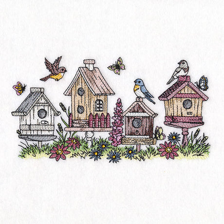 Birdhouse Block Party Border