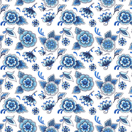 Perfectly Repeatable Delft Blue Flowers