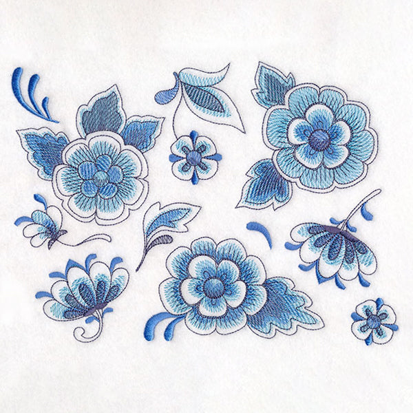 Perfectly Repeatable Delft Blue Flowers
