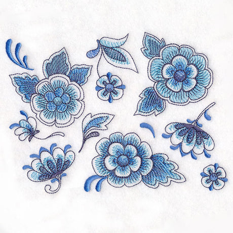 Perfectly Repeatable Delft Blue Flowers