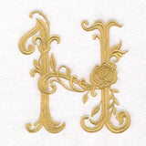 Baroque Filigree Letter in Bloom - H