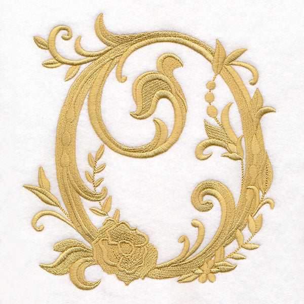 Baroque Filigree Letter in Bloom - O