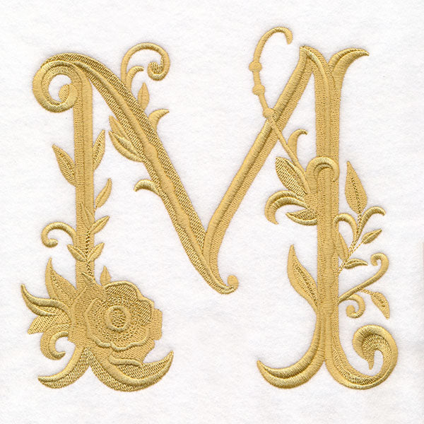 Baroque Filigree Letter in Bloom - M