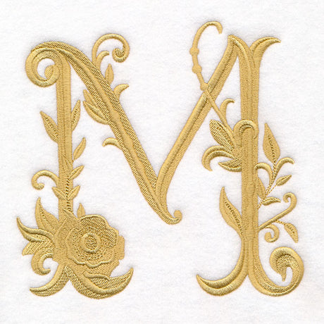 Baroque Filigree Letter in Bloom - M