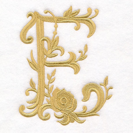 Baroque Filigree Letter in Bloom - E