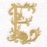 Baroque Filigree Letter in Bloom - E